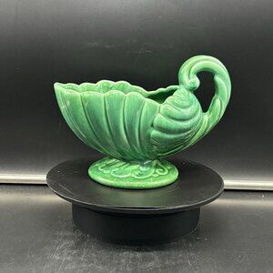 Vintage 1950's Haeger Pottery Green Ombre Cornucopia Planter